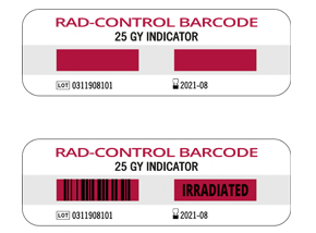 Blood irradiation indicator with barcode